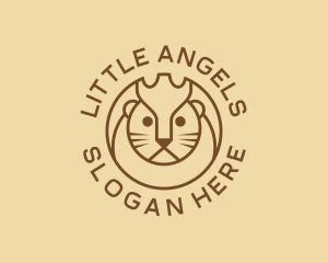 Lion Cat Kitten logo design