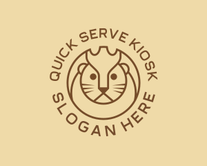 Lion Cat Kitten logo design