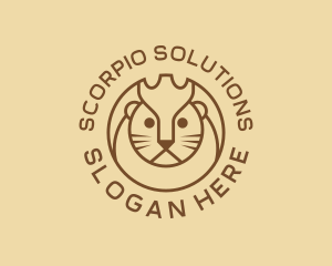 Lion Cat Kitten logo design