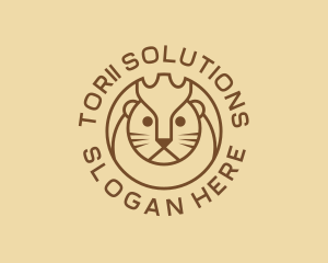 Lion Cat Kitten logo design