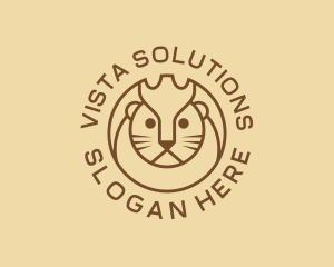 Lion Cat Kitten logo design