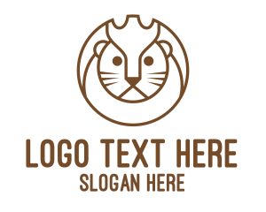 Lion - Lion Circle Outline logo design
