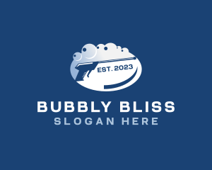 Pressure Wash Cleaning Bubbles logo design