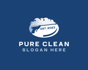 Pressure Wash Cleaning Bubbles logo design