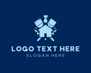 Clean - Cleaning House Tools logo design