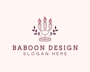 Candle Decor Candelabra logo design