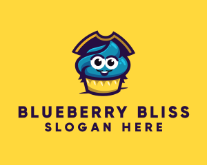 Blueberry - Sweet Pirate Cupcake logo design
