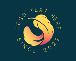 Massage - Fashion Orange Feather logo design