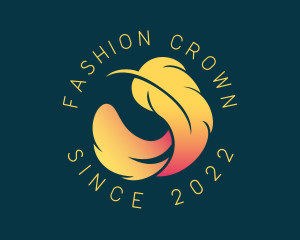 Fashion Orange Feather logo design