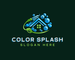 Power Washer Spray Clean logo design