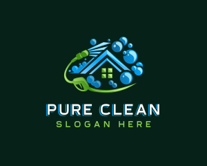 Power Washer Spray Clean logo design