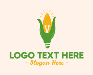 Popcorn - Corn Light Bulb logo design