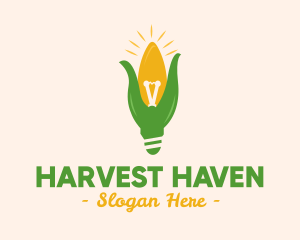 Corn Light Bulb logo design