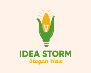 Corn Light Bulb logo design