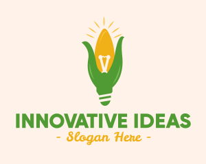 Corn Light Bulb logo design