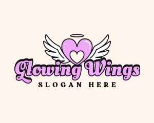 Angelic Heart Wings logo design