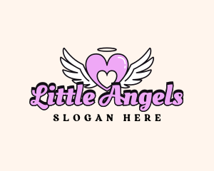 Angelic Heart Wings logo design