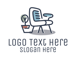 Furniture - Modern Office Chair logo design