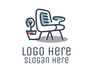 Upholstery - Modern Office Chair logo design