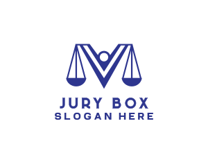 Jury - Scales of Justice Letter V logo design