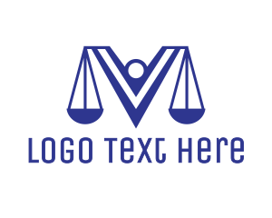 Lawyer - Blue V Lawyer logo design