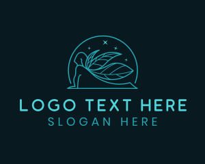 Healing - Yoga Leaf Meditation logo design
