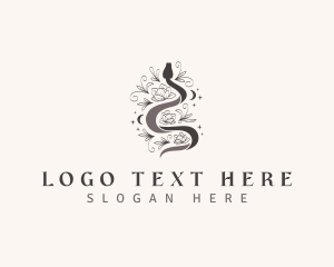 Lifestyle - Floral Boho Snake logo design