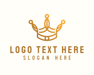 Glam - Gold Elegant Crown logo design