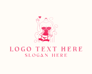 Fashion - Sexy Lingerie Heart logo design