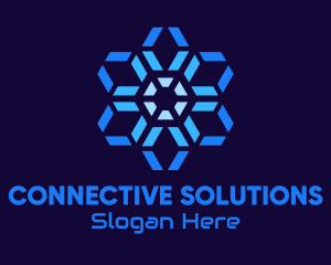 Interaction - Hexagon Radial Network logo design