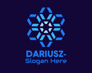 Freezing - Hexagon Radial Network logo design