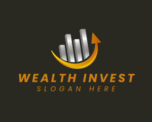 Invest - Finance Arrow Statistics logo design