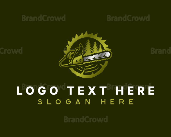 Forestry Chainsaw Woodcutter Logo