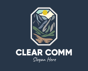 Outdoor Stained Glass Mountain Logo