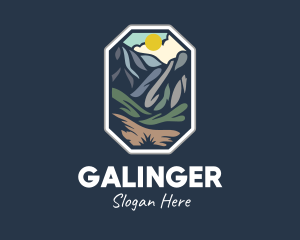 Mountaineering - Outdoor Stained Glass Mountain logo design