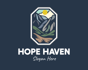 Stained Glass - Outdoor Stained Glass Mountain logo design