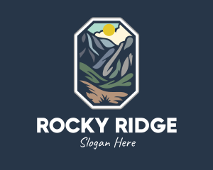 Rocky - Outdoor Stained Glass Mountain logo design