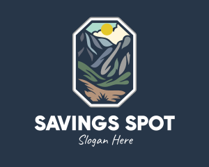 Outdoor Stained Glass Mountain logo design