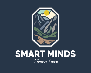 Forest - Outdoor Stained Glass Mountain logo design