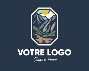 Tourism - Outdoor Stained Glass Mountain logo design