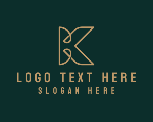 Letter K - Fashion Tailor Shears logo design