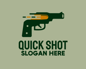 Shot - Pistol Bullet Shoot logo design