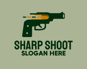 Shoot - Pistol Bullet Shoot logo design