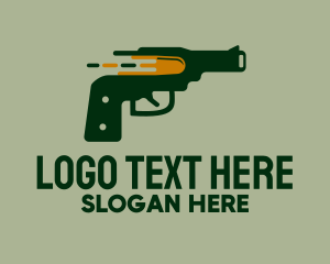 Firearm - Pistol Bullet Shoot logo design