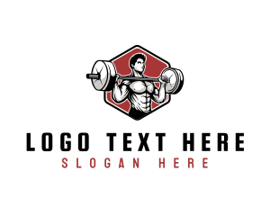 Strength Training - Barbell Lifting Fitness logo design