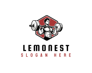 Weight Lifting - Barbell Lifting Fitness logo design