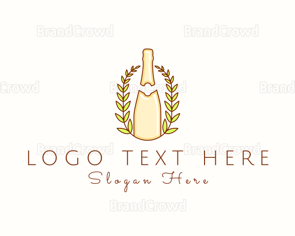 Wine Bottle Wreath Logo