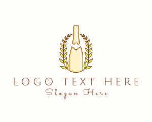 Sommelier - Wine Bottle Wreath logo design