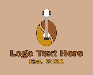 Brewed Coffee - Coffee Bean Guitar logo design
