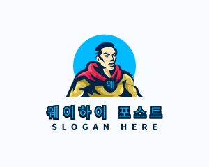 Masculine Male Superhero logo design